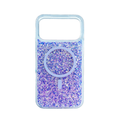 Magnetic Case With Glitter Design Apokin For Apple iPhone 17 Pro Max Purple